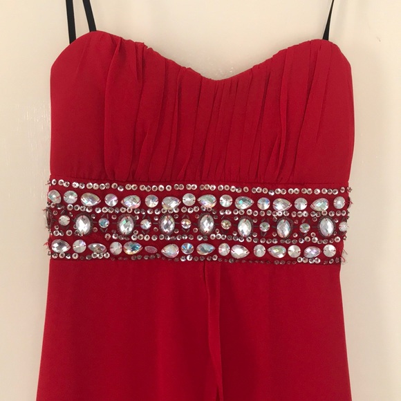 Red strapless maxi dress - Picture 2 of 5